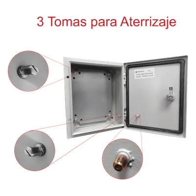 Gabinete de Acero IP66 / IK10 / 250 x 300 x 150 mm / Carga 30 kg / Placa Montaje 200 x 265 mm / Cerradura con Llave, imagen 8