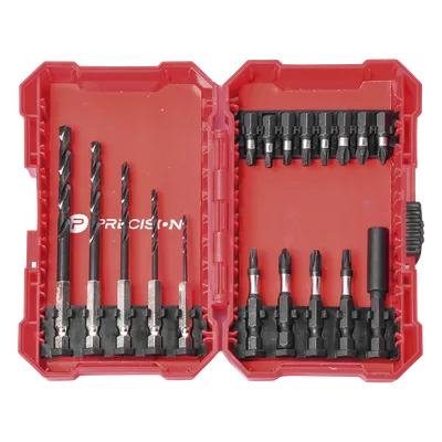 Juego de Puntas y Brocas / 18 Piezas / Entrada Hexagonal 1/4" / PH, Torx, Cuadradas / Brocas 2-6 mm / Estuche Organizador, imagen 2