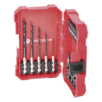 Juego de Puntas y Brocas / 18 Piezas / Entrada Hexagonal 1/4" / PH, Torx, Cuadradas / Brocas 2-6 mm / Estuche Organizador, imagen 4