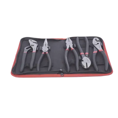 Juego de Pinzas / 5 Piezas / 8" (203.2 mm) / Acero / Mango Antiderrapante / Estuche Plástico, imagen 2