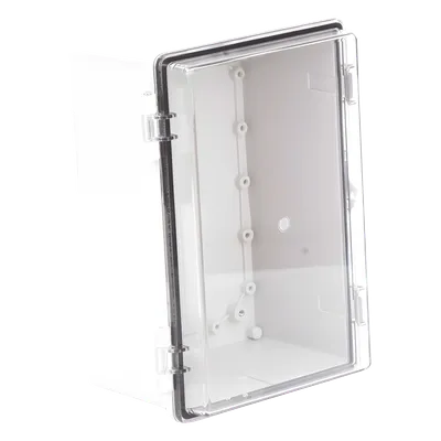 Gabinete Plástico ABS / IP66 / Puerta Transparente Policarbonato / 190 x 290 x 140 mm / Cierre Broche Inoxidable / Compatible Candado Perno 5 mm, imagen 5