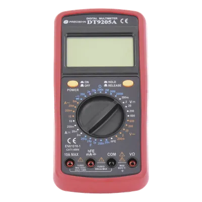 Multímetro Digital / 600 V CC/CA CAT II / 1999 Recuentos / LCD 67 x 42 mm / Corriente 10 A / Resistencia 200 MΩ / HFE Transistores, imagen 2