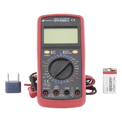 Multímetro Digital / Pantalla LCD 67 x 42 mm / 1999 Recuentos / 600V CC/CA CAT II / Corriente 10A / Resistencia 200 MΩ / Prueba HFE Transistores, imagen 2