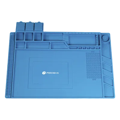 Tapete de Silicona para Reparación Electrónica / 45 x 30 cm (17.7 x 11.8 in) / Resistente al Calor 200°C / Áreas Magnéticas / Compartimentos Numerados, imagen 2
