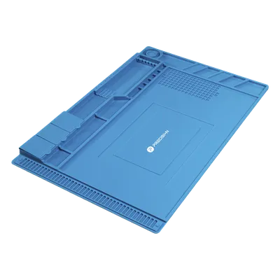 Tapete de Silicona para Reparación Electrónica / 45 x 30 cm (17.7 x 11.8 in) / Resistente al Calor 200°C / Áreas Magnéticas / Compartimentos Numerados, imagen 4