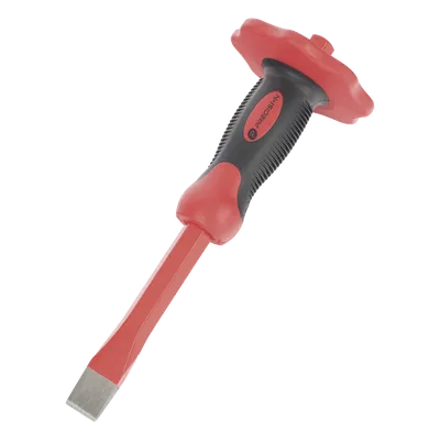 Cincel de Punta Plana / 19x16x250 mm / Protección para Manos / Acero Cr-V Forjado / Empuñadura PP+TPR, imagen 2