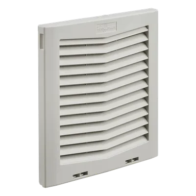 Rejilla de Escape con Filtro / IP54 / Flujo 484 CFM / Instalación Click-Fit / 10 in (254 mm) / Plástico RAL 7035