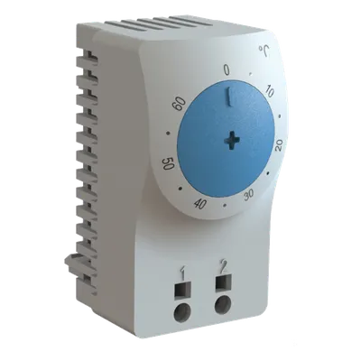 Termostato para Gabinete Eléctrico / Control de Temperatura en °C / Sensor Bimetálico / Riel DIN 35 mm / Terminales AWG 14