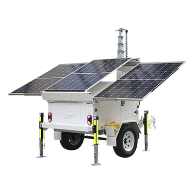 Torre de Vigilancia Móvil / Mástil Retráctil 7.5 m (24.6 ft) / 3 Bases para Paneles Solares / Traila para Videovigilancia o Iluminación / Construcción Resistente a Clima Adverso, imagen 3