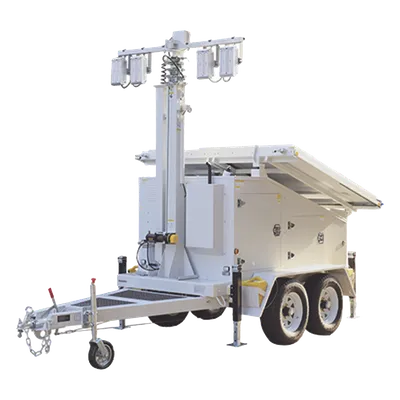 Torre de Videovigilancia Móvil / Mástil Retráctil 7.5 m (24.6 ft) / Doble Eje / 4 Bases para Paneles Solares / Remolque para Condiciones Adversas, imagen 2