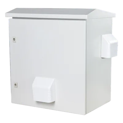 Gabinete de Acero para Exterior / IP55 / IK10 / Ventilación con Ventilador 110 VCA / 593 x 609 x 399 mm (1.95 x 2.0 x 1.31 ft) / Placa Trasera Galvanizada 550 x 565 mm, imagen 3